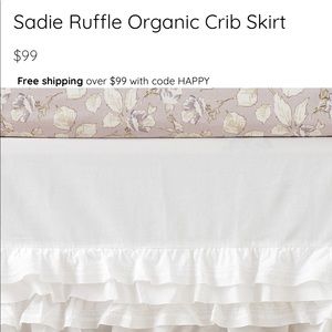 Brand new with tag pottery barn kids Sadie Ruffle Crib Skirt $99